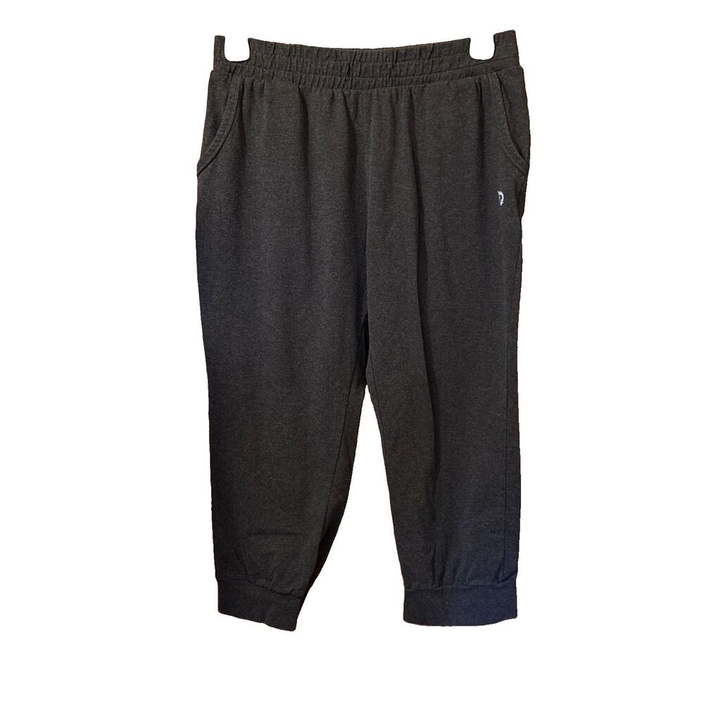 Women’s Baleaf Dark Gray Knit Joggers Cuff Bottom Pockets Elastic Waist Size L